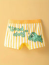 4pcs Children's Boxer Briefs Boys Cute Cartoon Dinosaur Car Pattern Print Bottoming Underwear Soft Comfy Breathable Kids Shorts For All Seasons US6113B