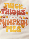 Baby's "Thick Tights Pumpkin Pies" Thanksgiving Letter Print Raglan Long Sleeve Romper, Toddler & Infant Girl's Body suit BS6138B