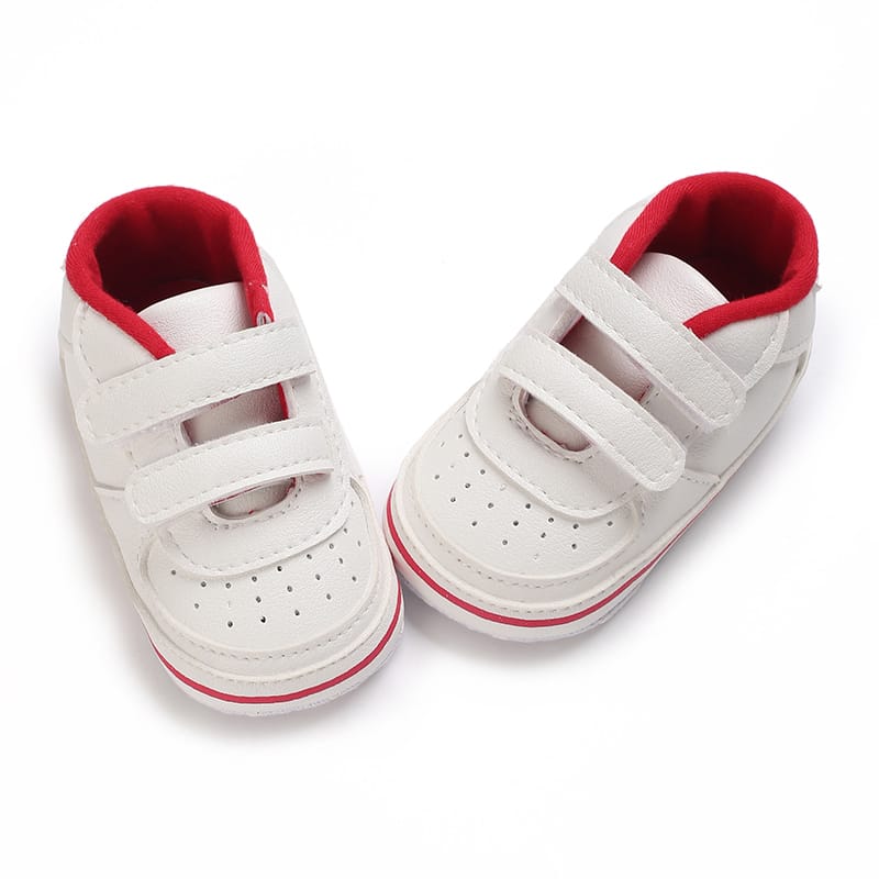 All-Season Toddler Red & White Casual Booties BTS9104B