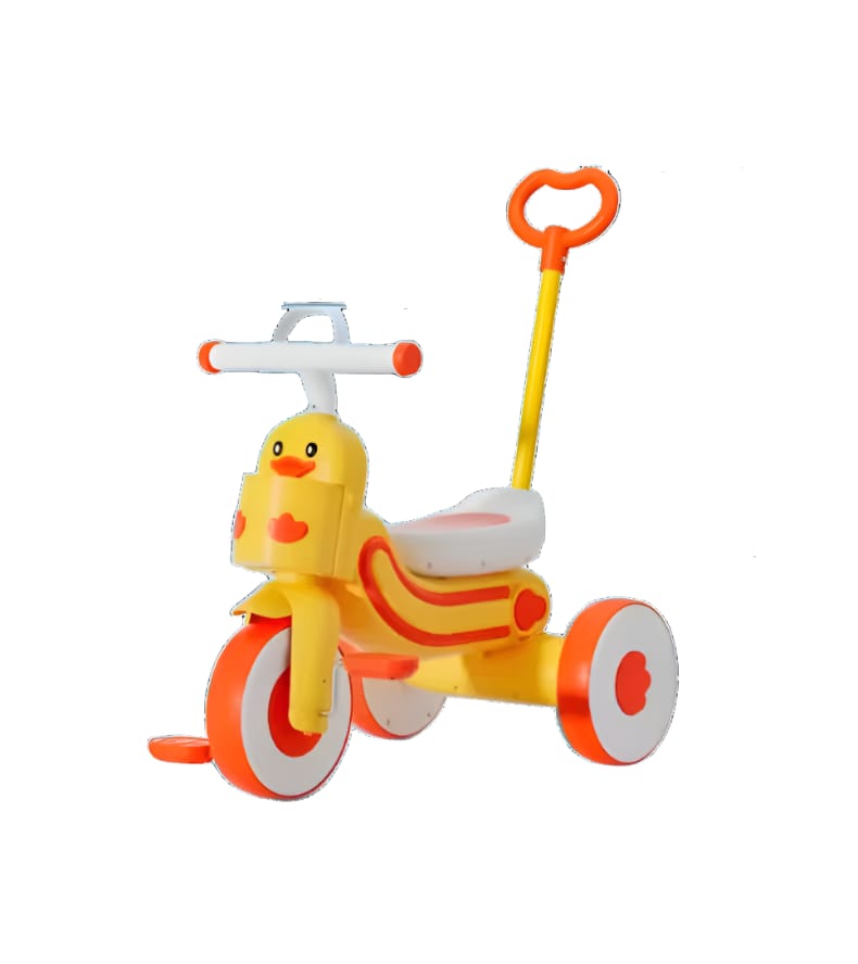 Yellow Kids Tricycle Little Yellow Duck Pedal Car Multi-Functional Light and Music Trolley BCP1037A