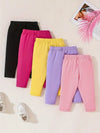 JF 5pcs Bows Print Pants For Baby Girls LG6123A