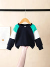 Boys' Casual Color-Block Sweatshirt - Long Sleeve, Crew Neck Pullover for Toddlers & Kids - Perfect for Fall/Winter Outdoor Play SS6096D