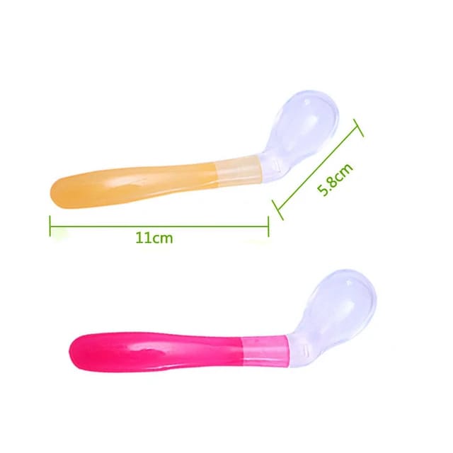 Pink Baby Silicone Feeding Cutlery Feeding Utensils Feeding Spoon Tableware FS110B