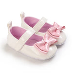 White Pink Bow Booties BTS9072B