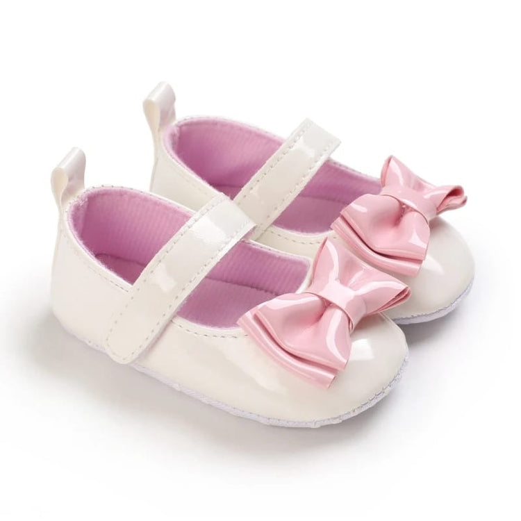 White Pink Bow Booties BTS9072B