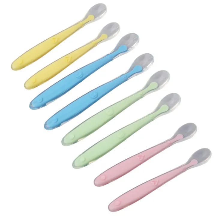 2 Pc Blue Silicone Spoons Soft and Flexible Set FS106A