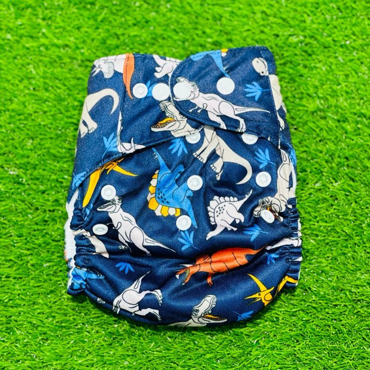 Navy Blue Dino Reusable Baby Infant Nappy Cloth Diaper BCP1017J