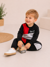 Happy Black & Red Design Baby Hoodie & Trouser Set - Soft Fleece Stuff, Machine Washable - Perfect for Winter, Perfect for Outdoor TS6419N