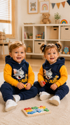Tom and Jerry Design Baby Hoodie & Trouser Set - Soft Fleece Stuff, Machine Washable - Perfect for Winter, Perfect for Outdoor TS6419B