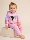 Pink Baby Girl Hoodie & Trouser Set - Soft Fleece Stuff, Machine Washable - Perfect for Winter, Perfect for Outdoor TS6419I