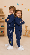 JF 2 PC Navy Dino Autumn & Winter Terry Fabric Track Suit, Sweatshirt and Trouser Set TS6418K