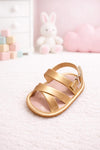 JF Champagne Gold Color Summer Rubber-Soled Sandals for Girls SDL7558C