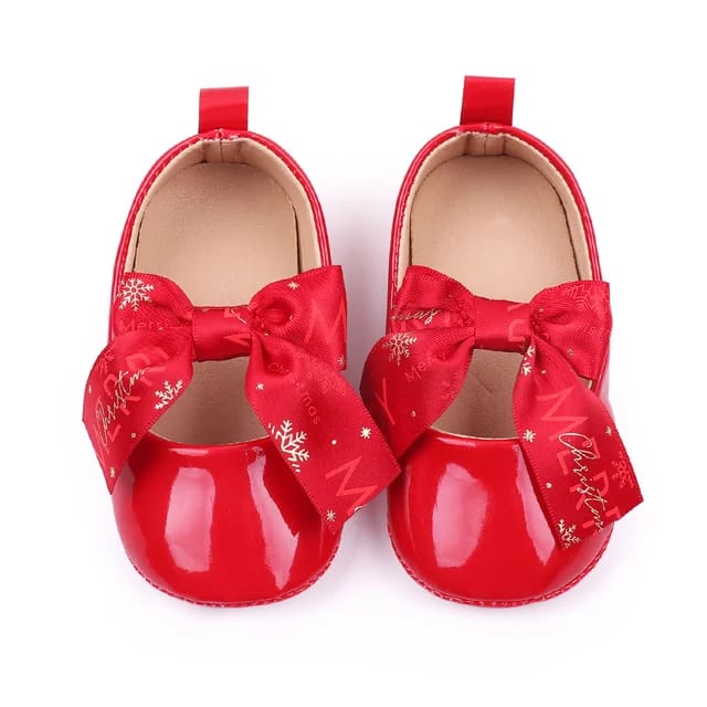 Red Christmas Design Baby Girls Dress Shoes SH7115