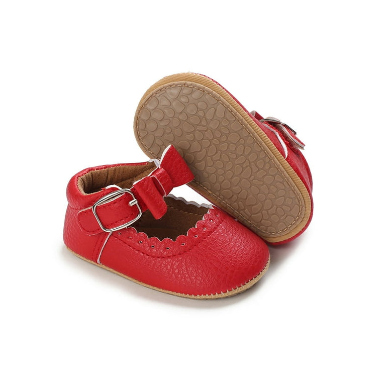 Baby Girls Red Bow Buckle Comfortable Shoes SH7098D