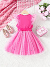 Girls' Sparkling Sequin Mesh Dress with Ruffle Trim - Sleeveless, Perfect for Spring/Summer Parties & Holidays FD6110I