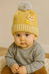 Royal Yellow Fashion Baby Bear Knitted Warm Winter Wool Cap (6 Months -3 Years) CP5087D