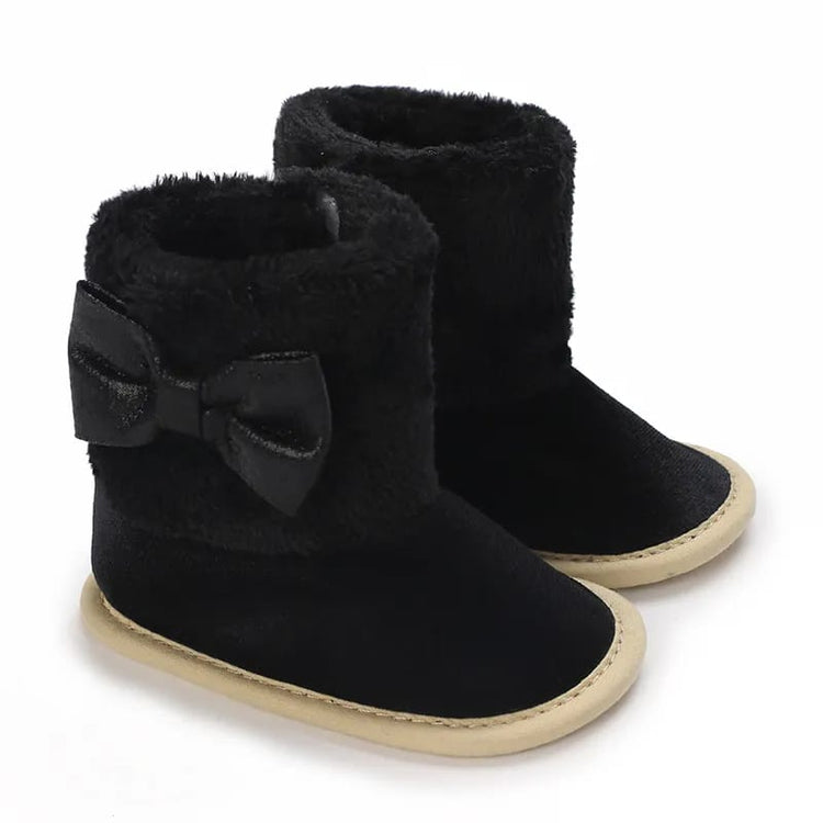 Black Baby Girls High-top Warm Winter Shoes SH7126A