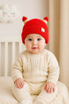 Red Winter Baby Fashion Knitted Woolen Warm Cap CP5069C