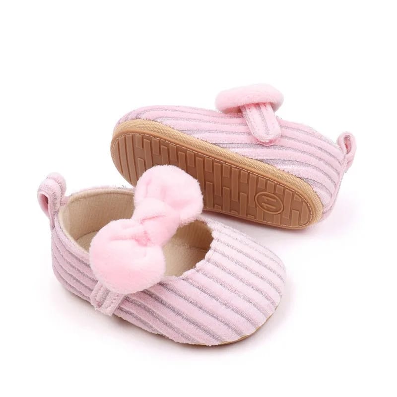 Pink Baby Girls Princess Non-Slip Rubber Soft Sole Shoes SH7111B