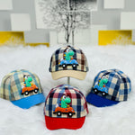 Children's Fashion Sky Blue Check Dino Cap CP5018C