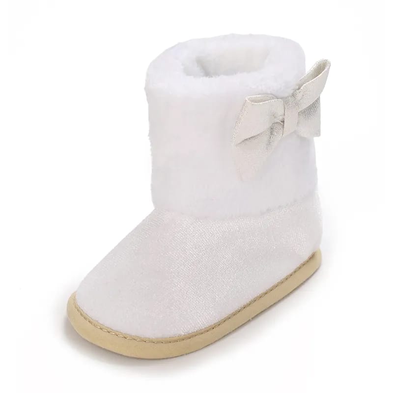 White Baby Girls High-top Warm Winter Shoes SH7126C