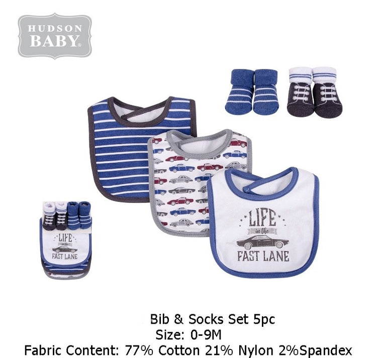 HB 5 Pieces Bibs and Socks Set, Life in the Fast Lane BB2006I