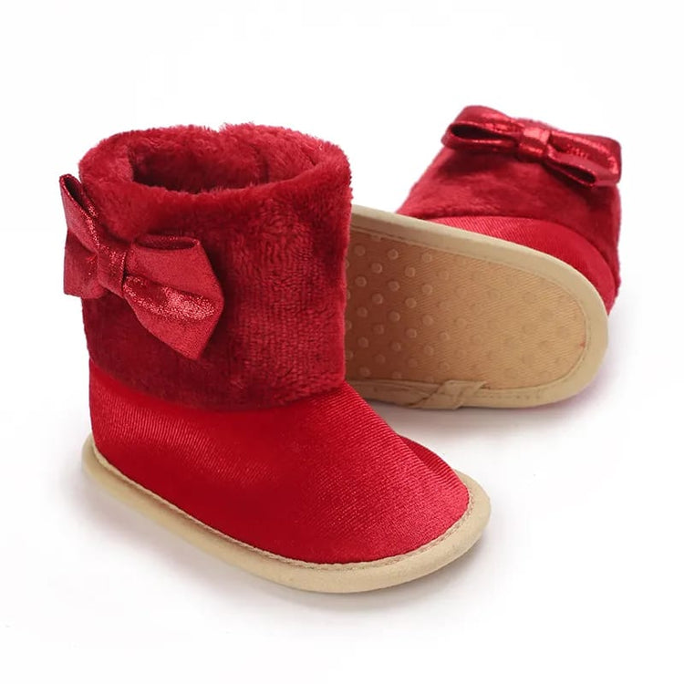 Red Baby Girls High-top Warm Winter Shoes SH7126B