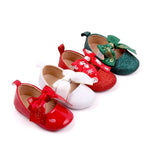 Green Christmas Design Baby Girls Dress Shoes SH7113A