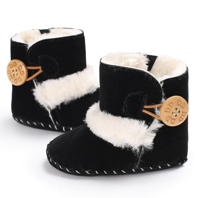 Black Cute Comfortable Baby Warm Shoes SH7149A