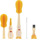 Yellow Silicone Bottle Cleaning Brush, 4-in-1 Baby Bottles Cleaner Set - Bottle/Straw/Nipple/Neck Brushes BCP1048A