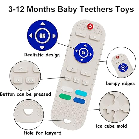 Gray TV Remote Shape Toddlers Theether BCP1033A