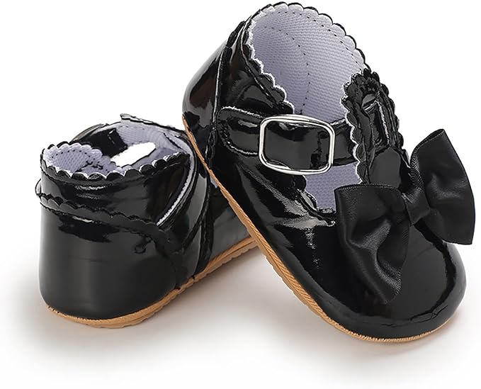 Baby Girls Casual Princess Black Shoes SH7092B