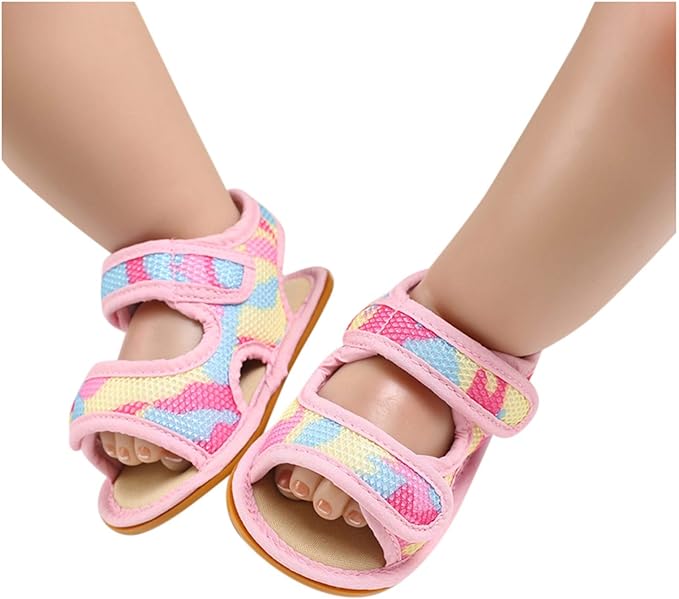 Pink & Yellow Camouflage Summer Cool Sandals SDL7534B