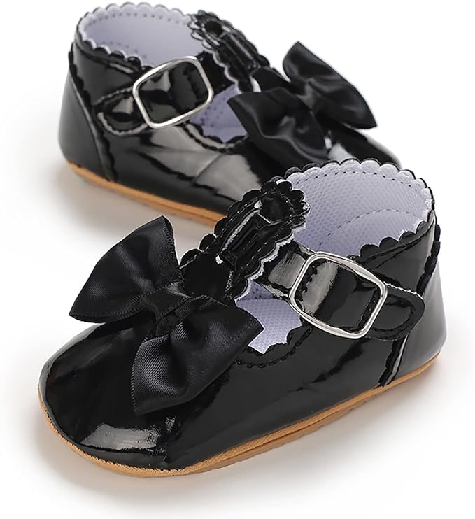 Baby Girls Casual Princess Black Shoes SH7092B