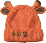 Orange Lovely Creative Knitting Cow Horns Woolen Warm Cap CP5071B