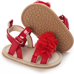 Red Flower Princess Soft Sole Brown Sandals SDL7530