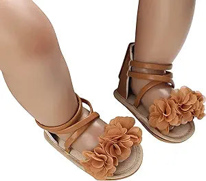 Brown Cute Flower Princess Sandals SDL7514A