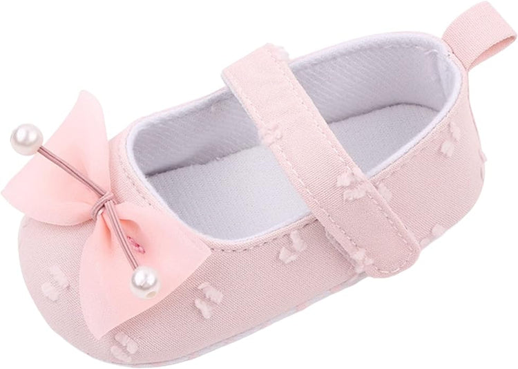 Pink Unique Bow Soft Sole Booties BTS9005A