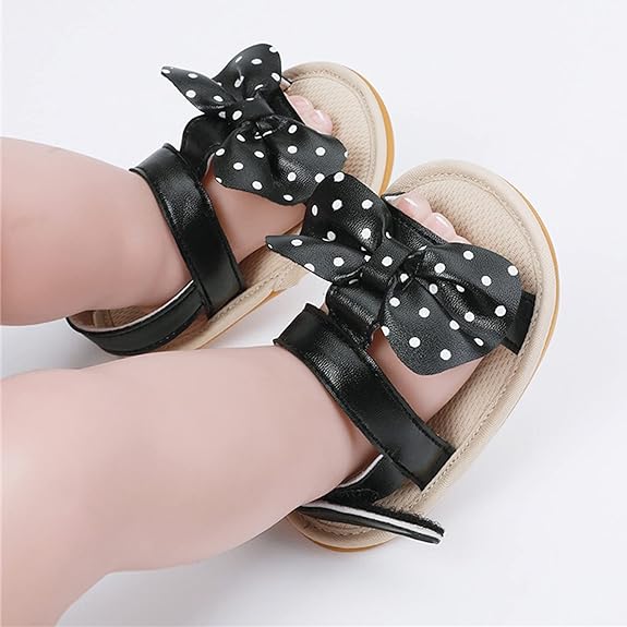 Black Bowknot Summer Adjustable Sandals SDL7513C