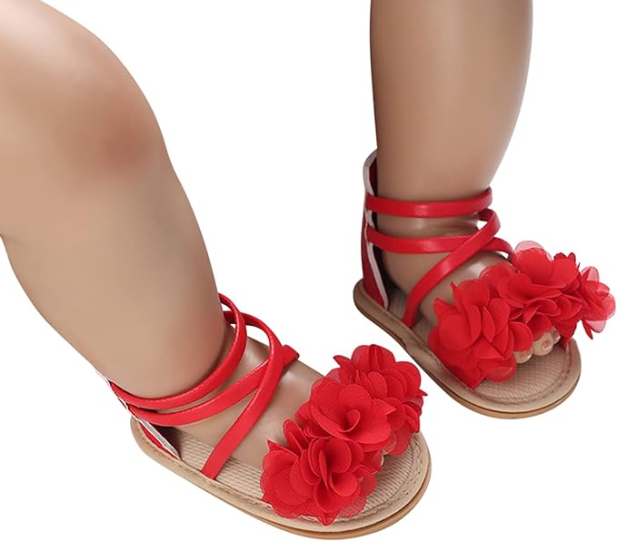 Red Cute Flower Princess Sandals SDL7514B