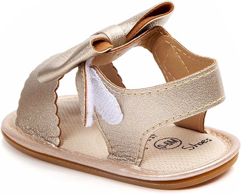 Golden Color Fashion Cute Leather Bow Princess Sandals SDL7515A