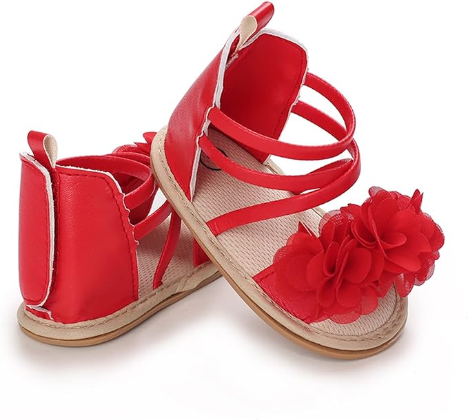 Red Cute Flower Princess Sandals SDL7514B