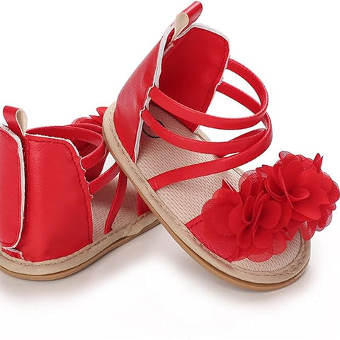 Red Cute Flower Princess Sandals SDL7514B