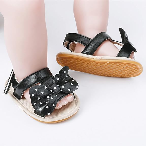 Black Bowknot Summer Adjustable Sandals SDL7513C