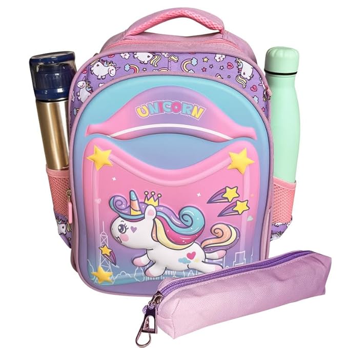 Purple Unicorn School Backpack With Pouch Bag 2 Pc BG5541A