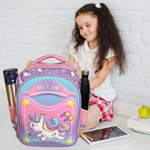 Purple Unicorn School Backpack With Pouch Bag 2 Pc BG5541A