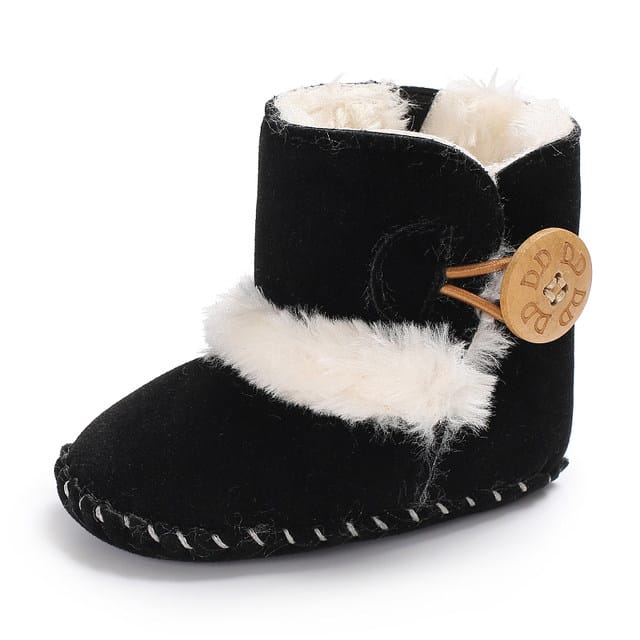 Black Cute Comfortable Baby Warm Shoes SH7149A