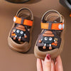Kids Brown Lightweight Breathable Sandals - Non-Slip PVC Sole with Hook & Loop Closure, Low-Top Open-Toe Casual Suitable for Spring Summer Sandals SDL7571C