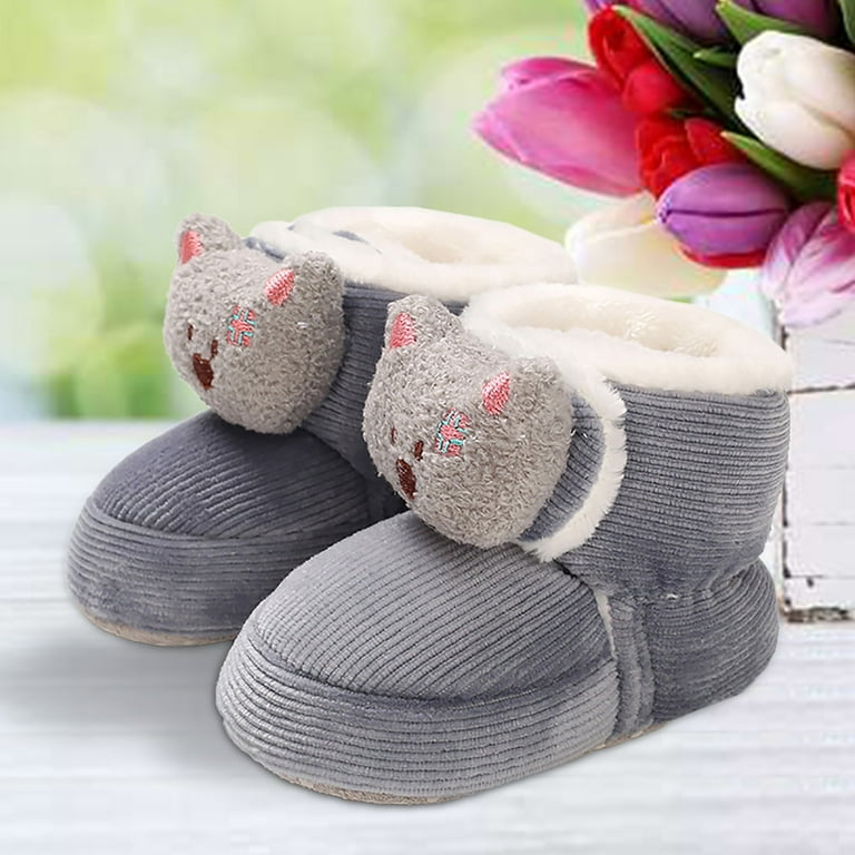 Gray Fashion Cotton Baby Warm Shoes SH7132A