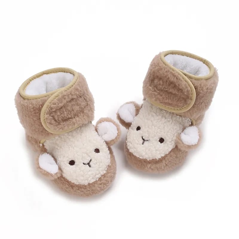 Brown Cute Panda Animal Style Baby Fleece Warm Shoes SH7130A